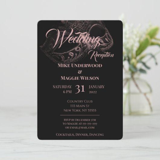 Uitnodiging van de Elegant Evening Wedding Party (Staand voorkant)