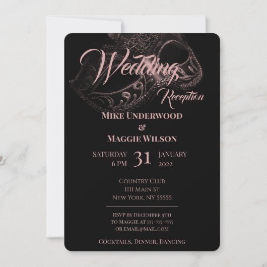 Uitnodiging van de Elegant Evening Wedding Party (Voorkant)