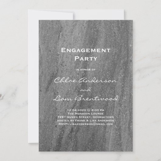Uitnodiging van de Elegant Granite Engagement Part (Voorkant)