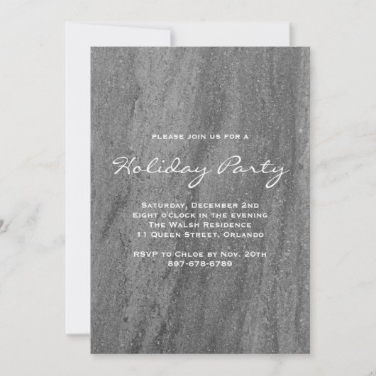 Uitnodiging van de Elegant Granite Holiday Party (Voorkant)