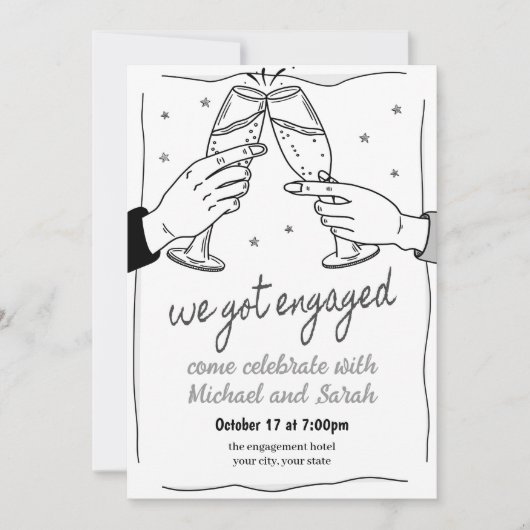 Uitnodiging van de Engagement Party (Voorkant)