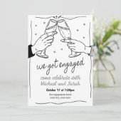 Uitnodiging van de Engagement Party (Staand voorkant)