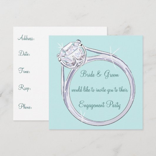 Uitnodiging van de Engagement Party (Voorkant / Achterkant)