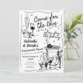Uitnodiging van de Engagement Party (Staand voorkant)
