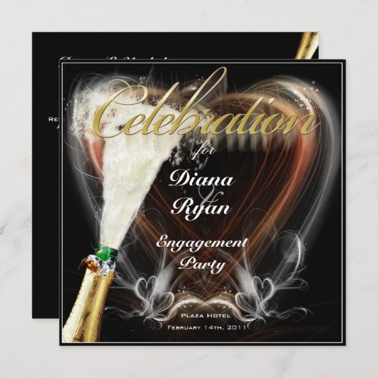 Uitnodiging van de Engagement Party (Voorkant / Achterkant)