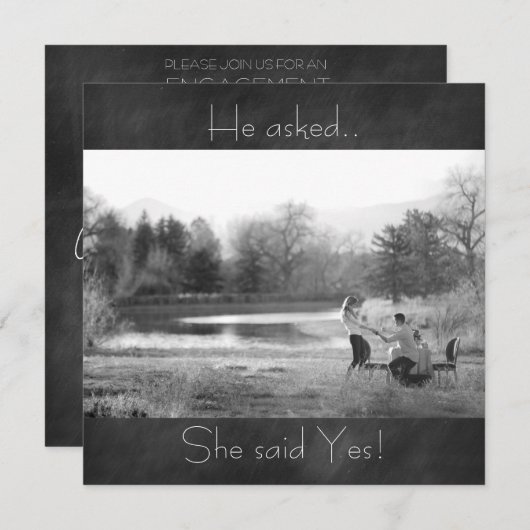 Uitnodiging van de Engagement Party (Voorkant / Achterkant)