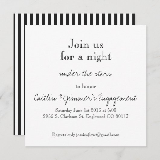 Uitnodiging van de Engagement Party (Voorkant / Achterkant)