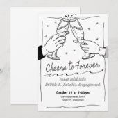 Uitnodiging van de Engagement Party (Voorkant / Achterkant)