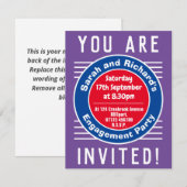 Uitnodiging van de Engagement Party (Voorkant / Achterkant)