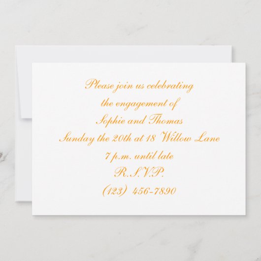 Uitnodiging van de Engagement Party (Achterkant)