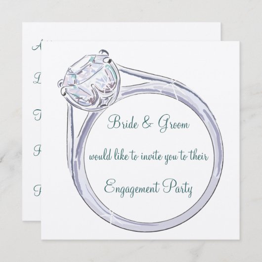Uitnodiging van de Engagement Party (Voorkant / Achterkant)