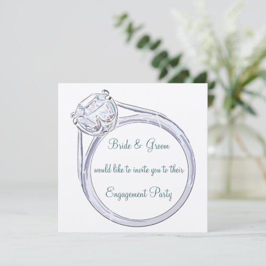 Uitnodiging van de Engagement Party (Staand voorkant)