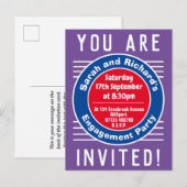 Uitnodiging van de Engagement Party Briefkaart (Voorkant / Achterkant)