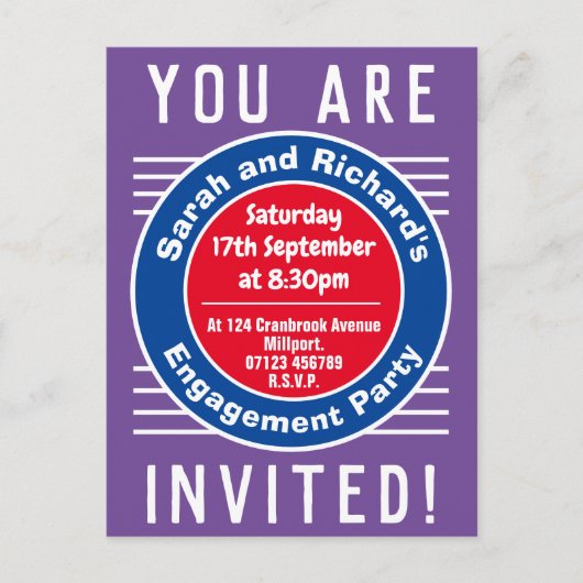 Uitnodiging van de Engagement Party Briefkaart (Voorkant)