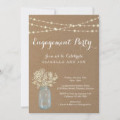 Uitnodiging van de Engagement Party - Rustic Kraft (Voorkant)