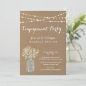 Uitnodiging van de Engagement Party - Rustic Kraft (Staand voorkant)