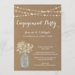 Uitnodiging van de Engagement Party - Rustic Kraft