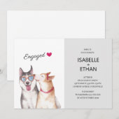 Uitnodiging van de Engagement Party, Siberian Husk (Voorkant / Achterkant)