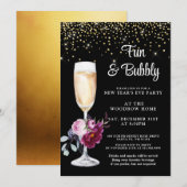 Uitnodiging van de Eve Black Party in het nieuwjaa (Voorkant / Achterkant)