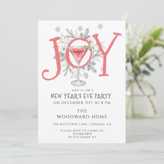 Uitnodiging van de Eve Cocktail Party in het nieuw (Staand voorkant)