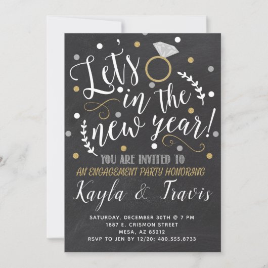 Uitnodiging van de Eve Engagement Party in het nie (Voorkant)