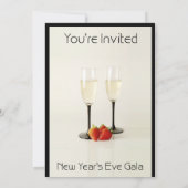 Uitnodiging van de Eve Party van Champagne Glasses (Achterkant)