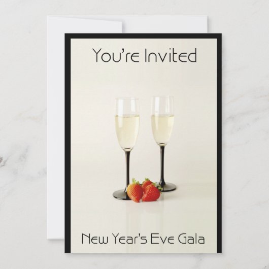 Uitnodiging van de Eve Party van Champagne Glasses (Achterkant)