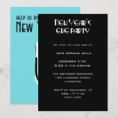 Uitnodiging van de Eve Party van Champagne Glasses (Voorkant / Achterkant)