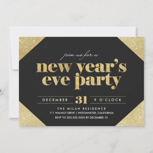 Uitnodiging van de Eve Party van Glitter in het ni (Voorkant)