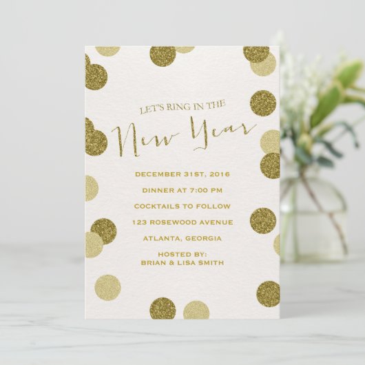 Uitnodiging van de Eve Party van Glitter in het ni (Staand voorkant)