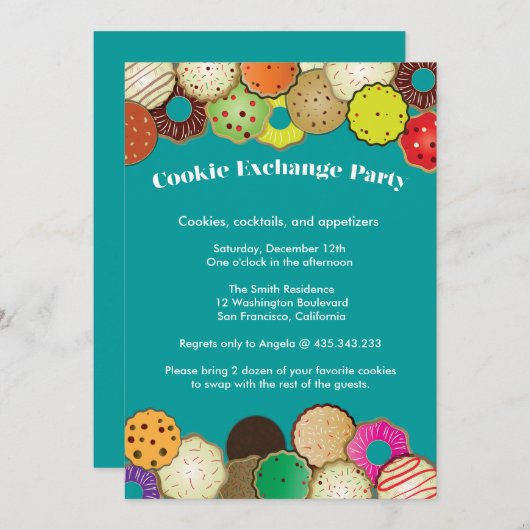 Uitnodiging van de Exchange Party van het Koekje (Voorkant / Achterkant)