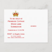 Uitnodiging van de feestdag voor de feestdag (Achterkant)