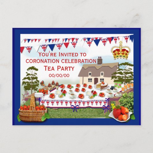 Uitnodiging van de feestdag voor de feestdag briefkaart (Voorkant)