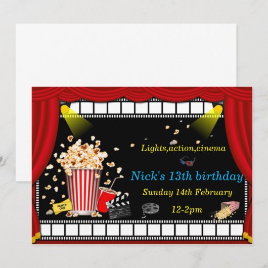 Uitnodiging van de filmactiegroep (Voorkant / Achterkant)