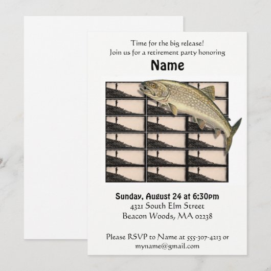 Uitnodiging van de Fisherman Retirement Party (Voorkant / Achterkant)
