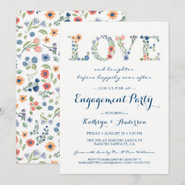 Uitnodiging van de Floral Love Engagement Party