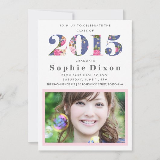 Uitnodiging van de Floral Year Graduation Party (Voorkant)