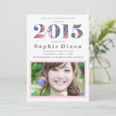 Uitnodiging van de Floral Year Graduation Party (Staand voorkant)