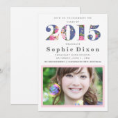 Uitnodiging van de Floral Year Graduation Party (Voorkant / Achterkant)