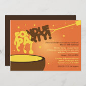 Uitnodiging van de Fondue Party - Kaas (Voorkant / Achterkant)