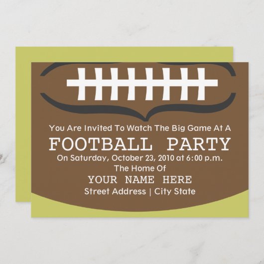 Uitnodiging van de football (Voorkant / Achterkant)