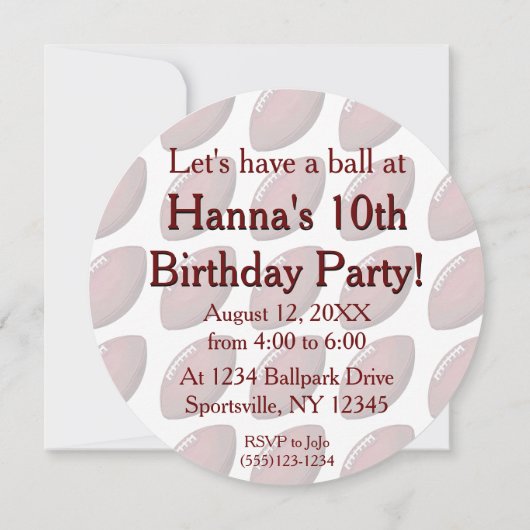 Uitnodiging van de football (Achterkant)