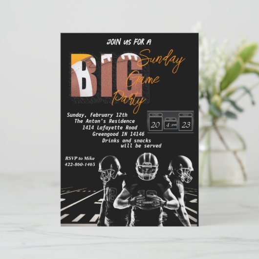 Uitnodiging van de football (Staand voorkant)