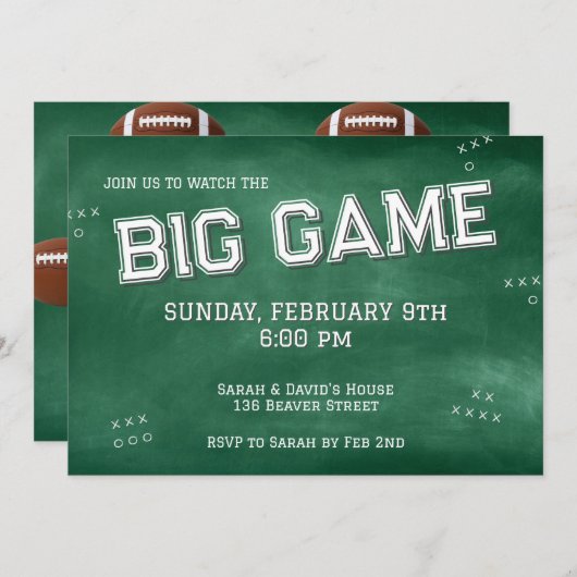 Uitnodiging van de football (Voorkant / Achterkant)