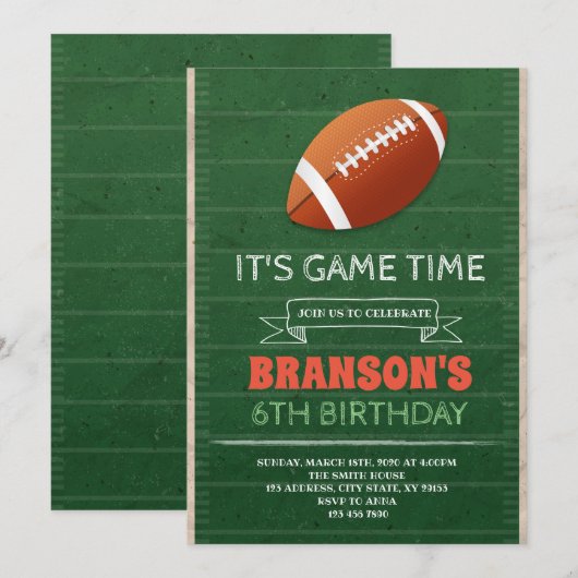 Uitnodiging van de football (Voorkant / Achterkant)