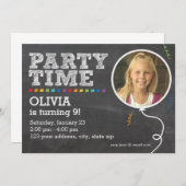 Uitnodiging van de Fotopartij van Chalkboard (Voorkant / Achterkant)