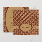 uitnodiging van de Franse Vintage Pattern Birthday (Voorkant / Achterkant)