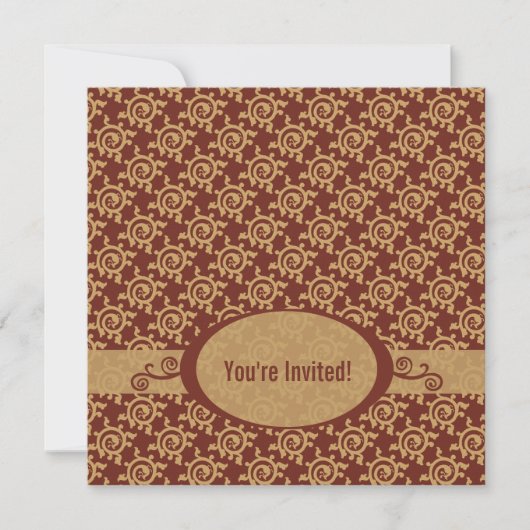 uitnodiging van de Franse Vintage Pattern Birthday (Voorkant)