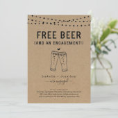 Uitnodiging van de Free Beer Funny Engagement Part (Staand voorkant)