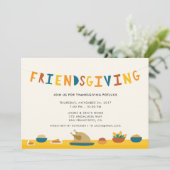 Uitnodiging van de Friendsgiving Party (Staand voorkant)
